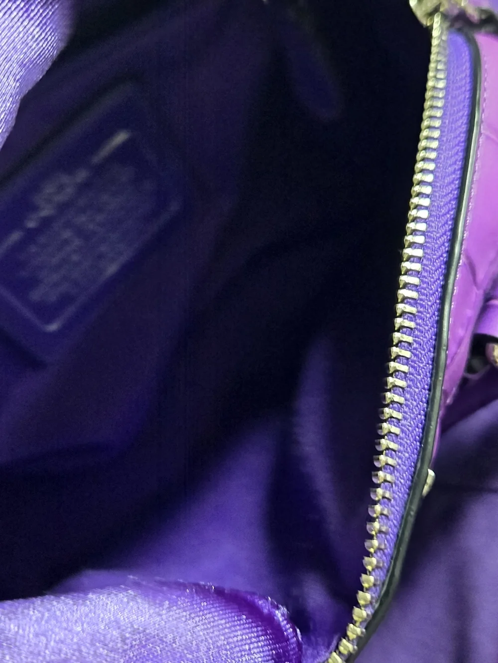 Coach Mini Bennet Croc-Embossed Purple Leather Satchel/ Crossbody - Picture 7 of 11